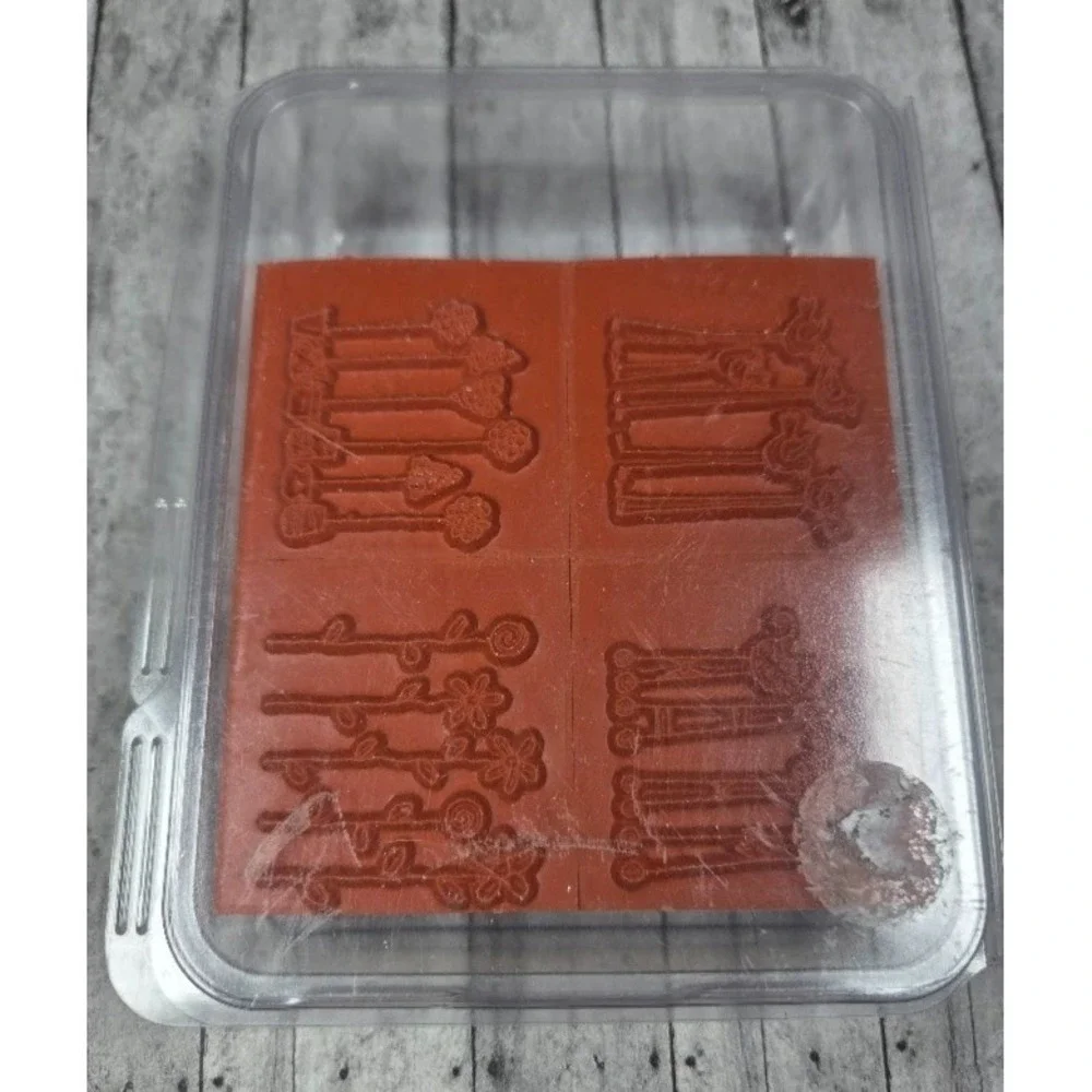 Stampin Up! Simple Somethings 2003 Rubber Stamp Set of 4 New Unmounted with Case